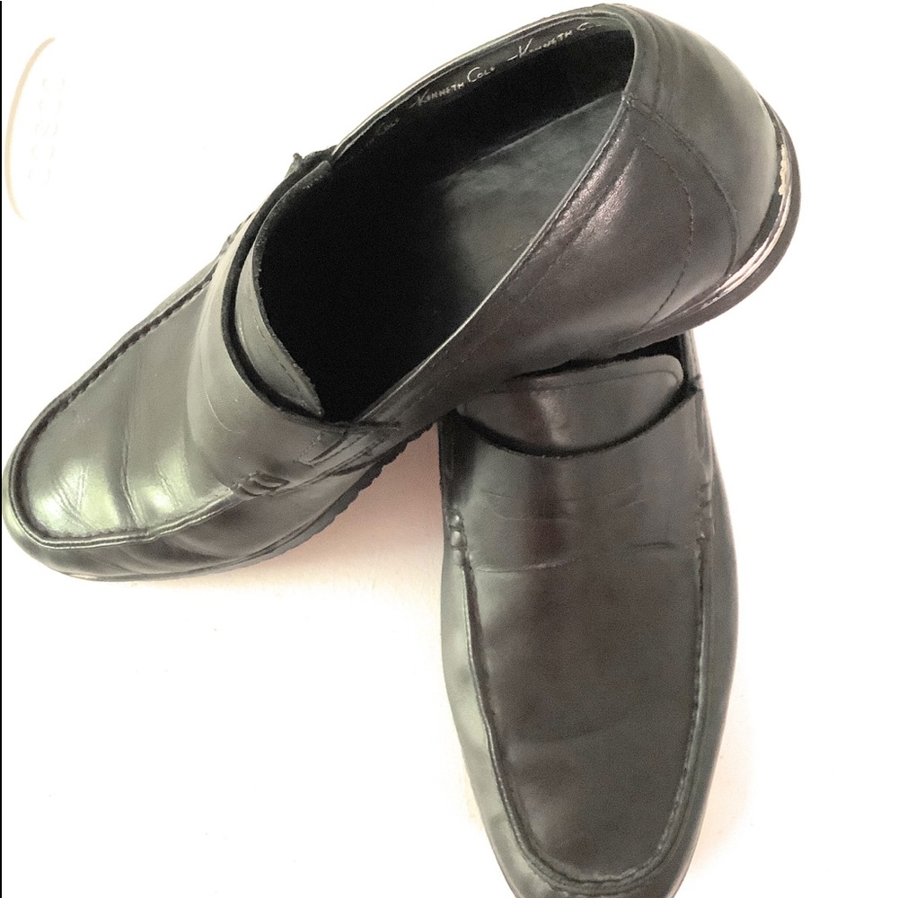 Kenneth Cole Black Leather Slip On Shoes Men Size 9.5